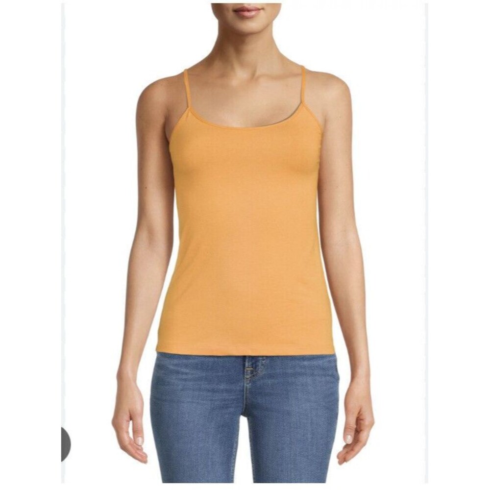 2 Pack Time and Tru Adjustable Strap Cami Top Size XXL Orange and Turquoise New
